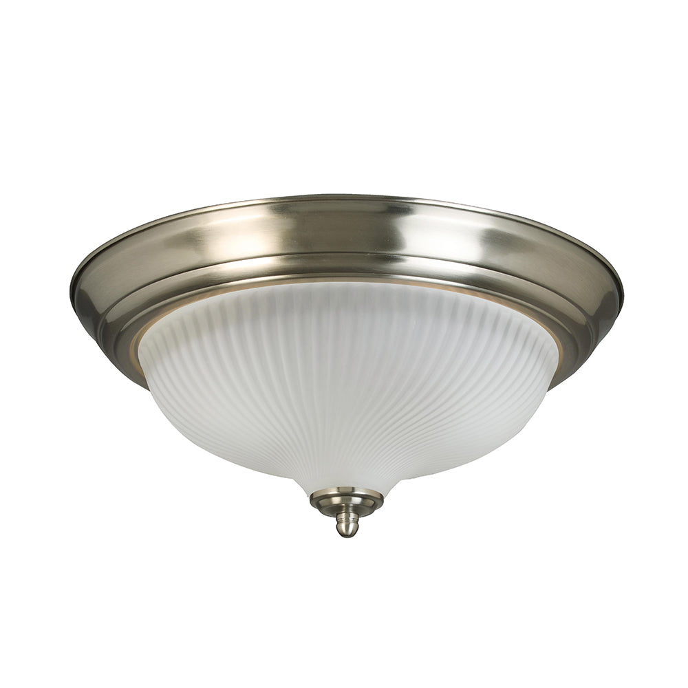 ML2E242TRNI27-V3 Nickel13" Flushmount Ceiling fixture (Includes 2 LED Bulbs)