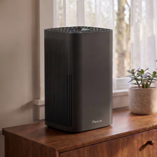 AIR PURIFIER TABLE TOP WITH FILTER AND 6 FT POWER CORD.  EFFECTIVE AREA: 218 SQFT. GEN 3. BLACK FINISH