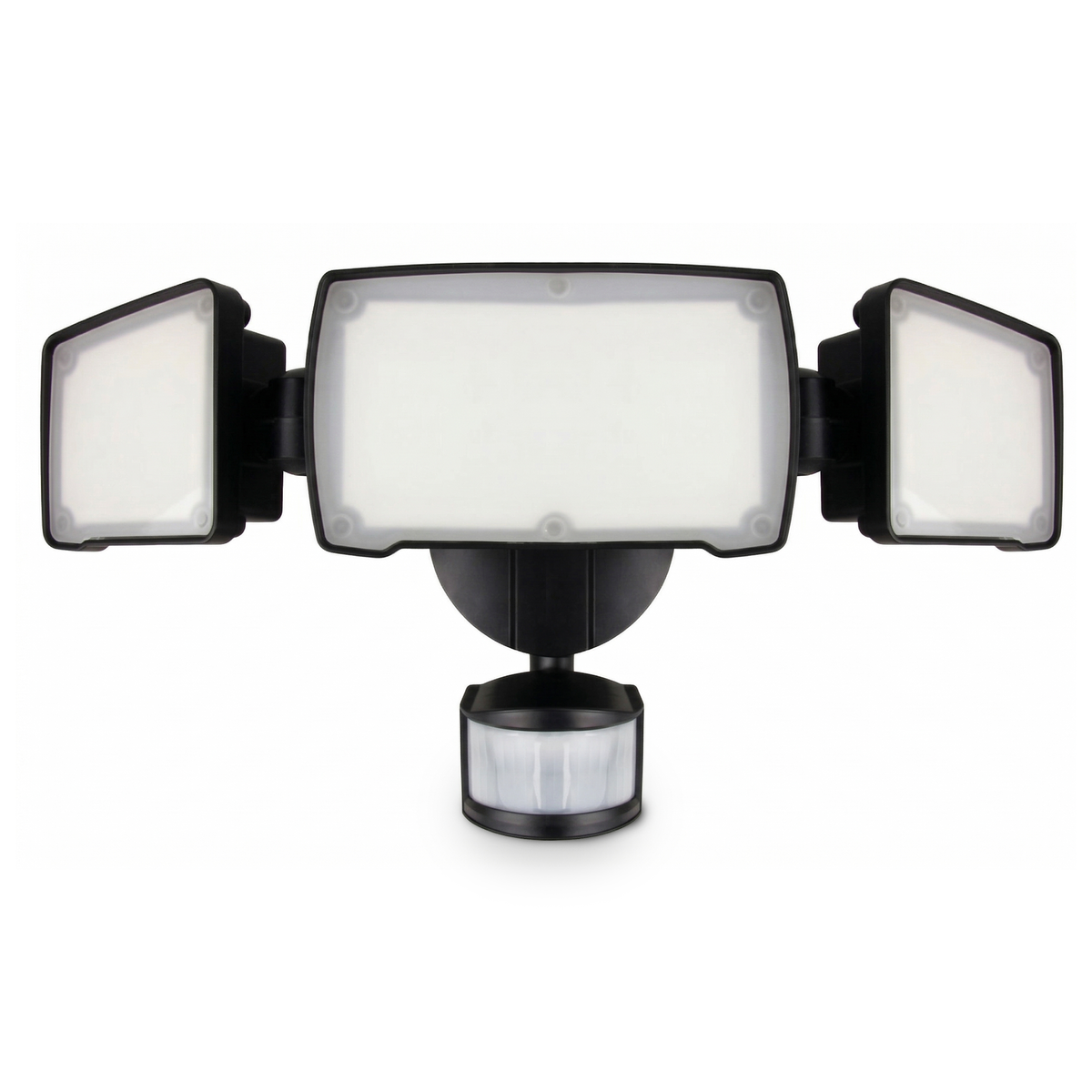 3-Head Security Flood Light with Motion Sensor, Black