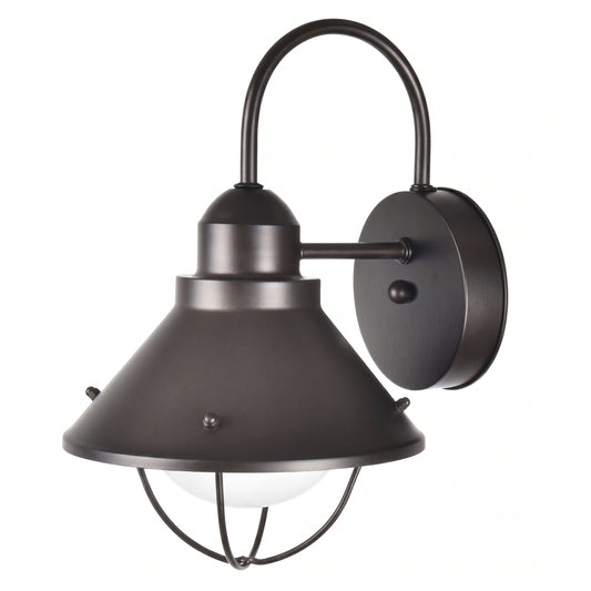 Gooseneck Barn Outdoor Wall Light, Black, E26 Socket