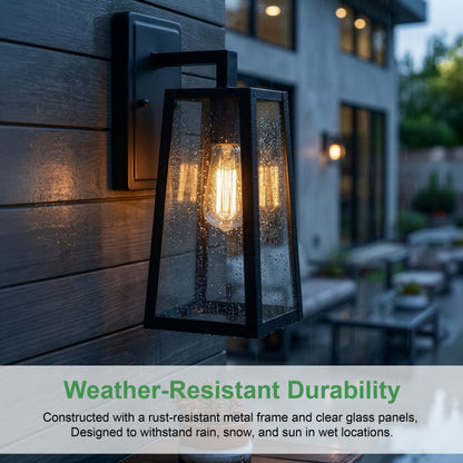 Trapezoid Outdoor Wall Light, Black