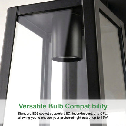 Trapezoid Outdoor Wall Light, Black