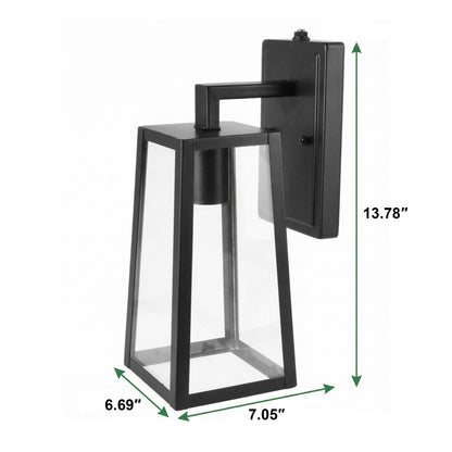 Trapezoid Outdoor Wall Light, Black