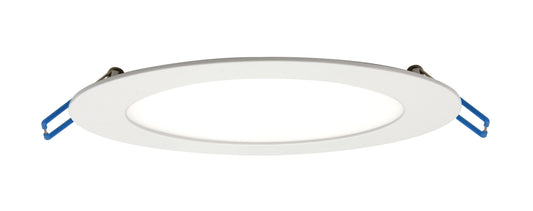SLIM DOWNLIGHT FLUSH ROUND 6 INCH 16W COLOR SELECTABLE WITH WHITE TRIM JA8 COMPLIANT, IC RATED