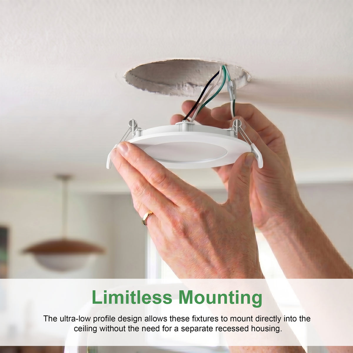 SLIM SMOOTH ROUND DOWNLIGHT, 8 INCH, 23W, 120V - TRIAC DIMMING, 2700/3000/3500/4000/5000K CCT SELECTABLE, WHITE