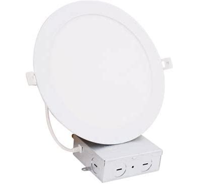 SLIM SMOOTH ROUND DOWNLIGHT, 8 INCH, 23W, 120V - TRIAC DIMMING, 2700/3000/3500/4000/5000K CCT SELECTABLE, WHITE